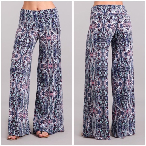 Pants - ❤️ Paisley Printed High Waist Palazzo Pants